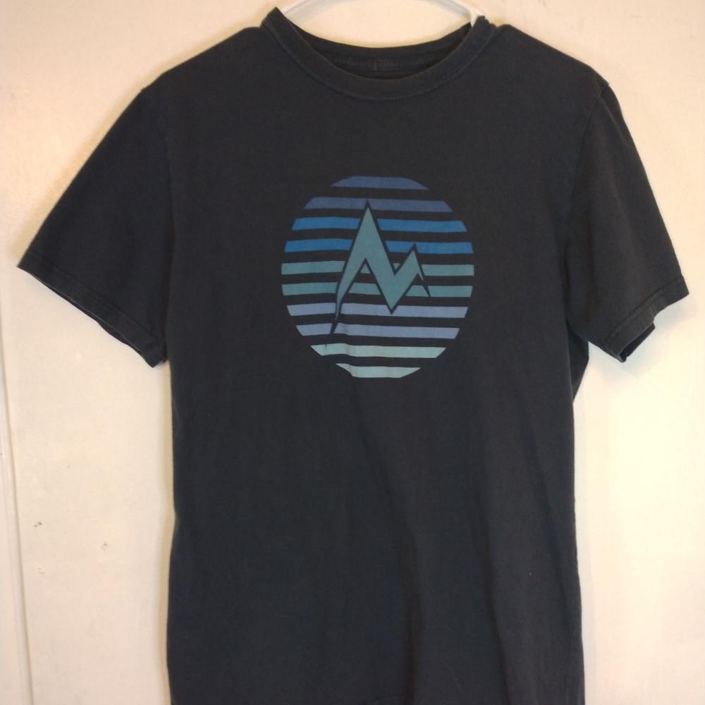 Marmot Mens Size (M) Short Sleeve Cotton Graphic T-shirt Black/blue J1